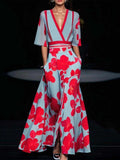 Lea | Seaside Glam Elegant Mid Sleeve Maxi Kjole Ensemble