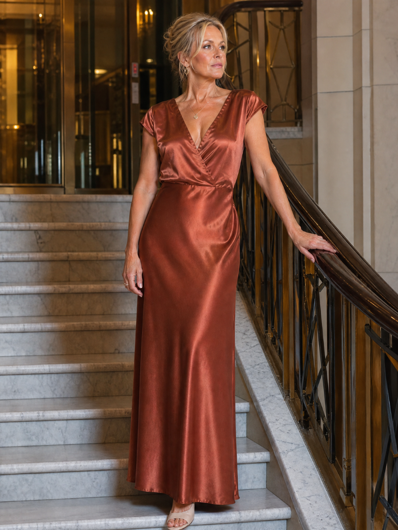 Samouse™ Cap Sleeve Wrap Bodice Maxiklänning