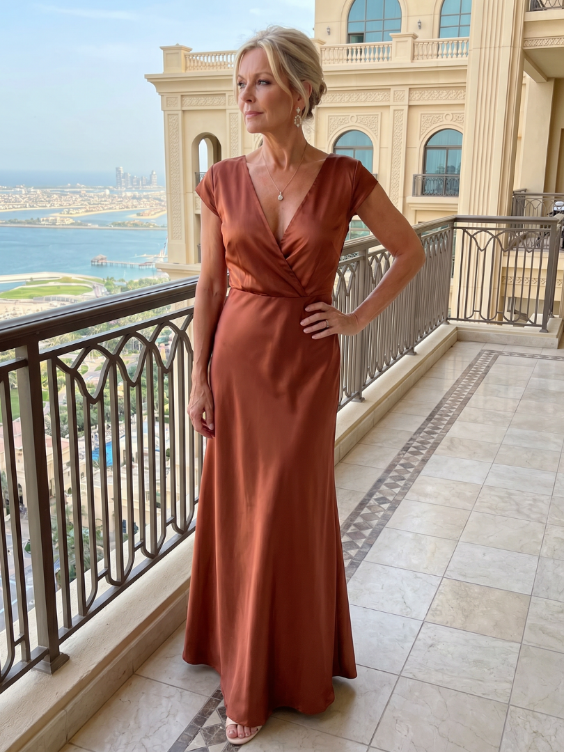 Samouse™ Cap Sleeve Wrap Bodice Maxi Kjole