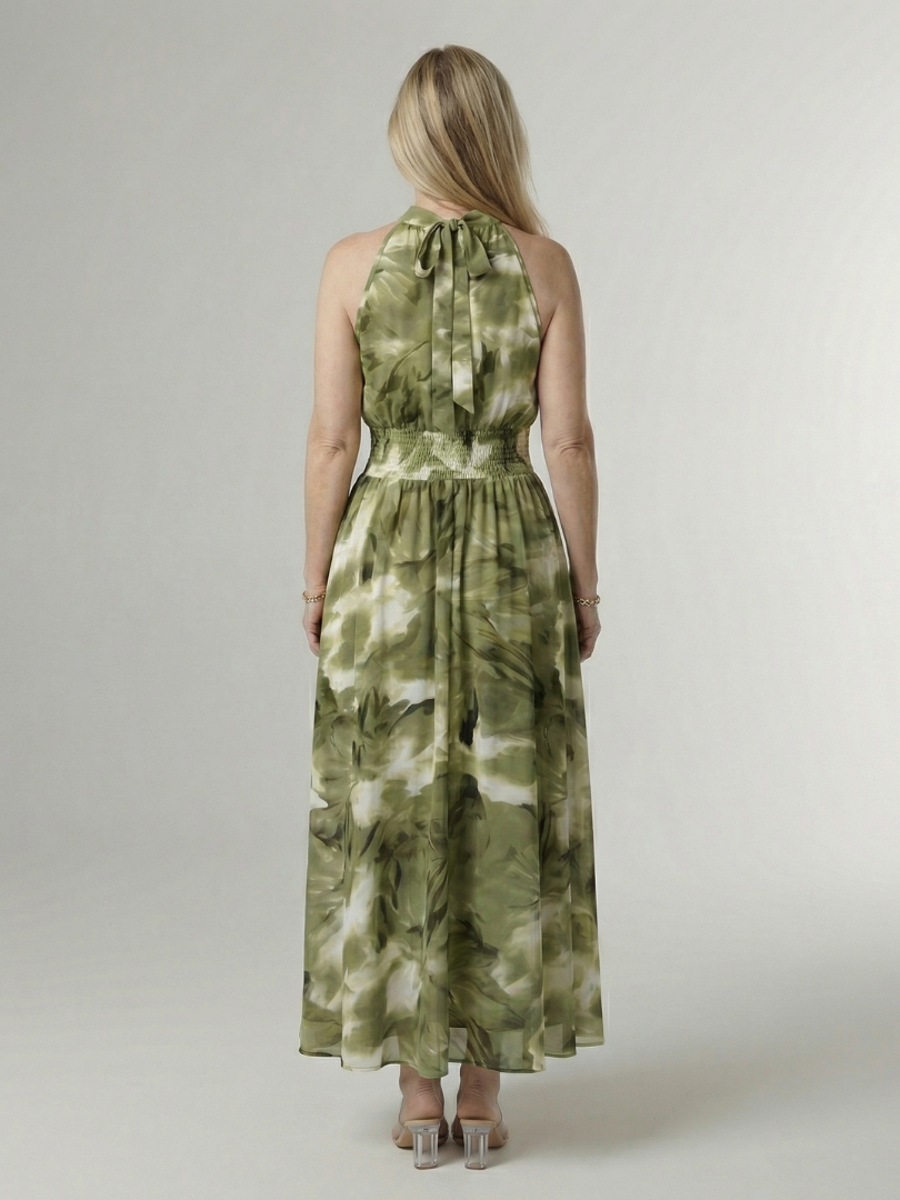 Sylin™ Samlad Halter Midi Klänning