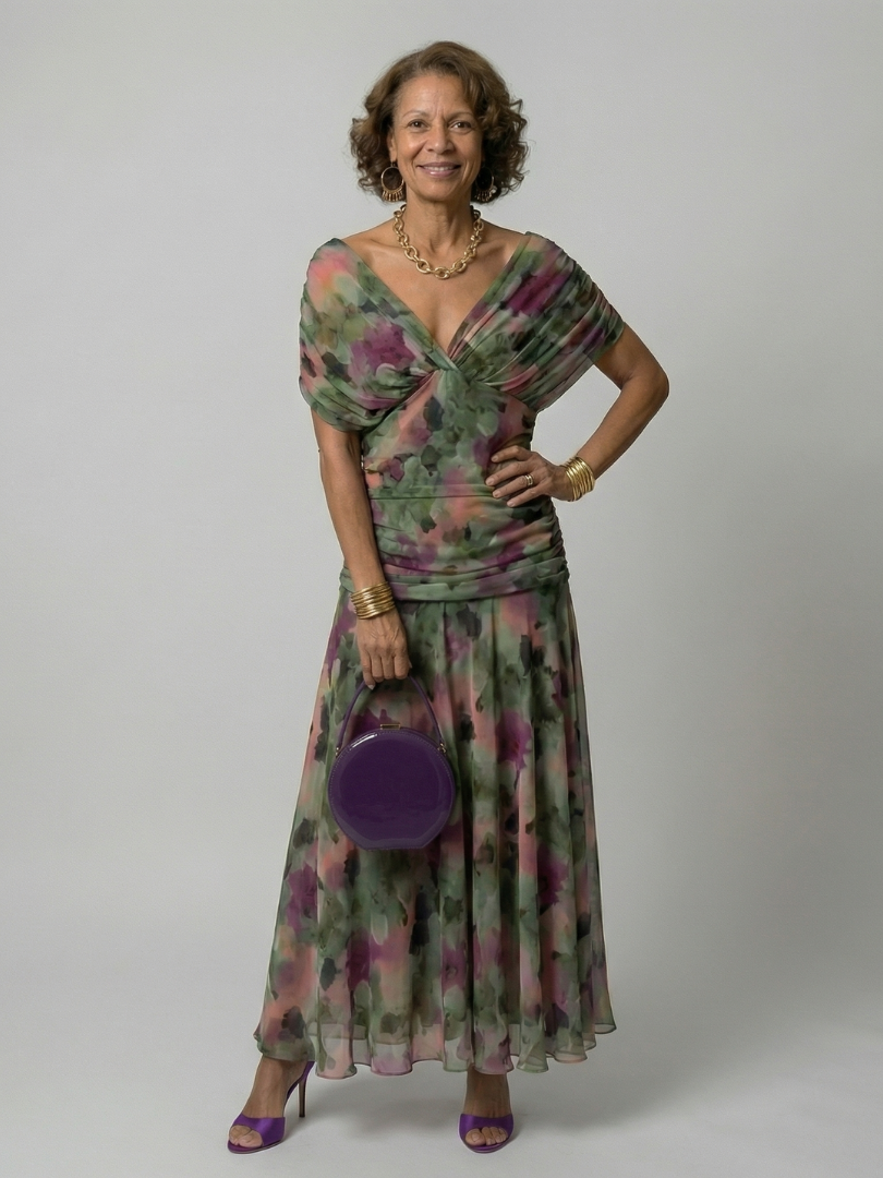 Calen | Off Shoulder Flödande Midiklänning