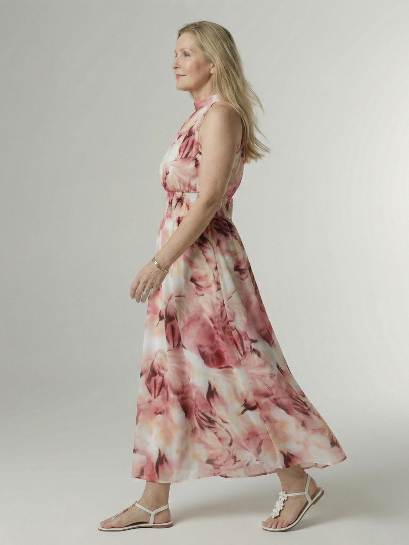 Sylin™ Samlet Halterneck Midi Kjole