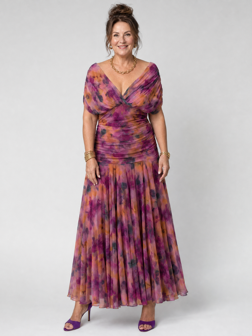 Calen™ Off Shoulder Flow Midi Klänning