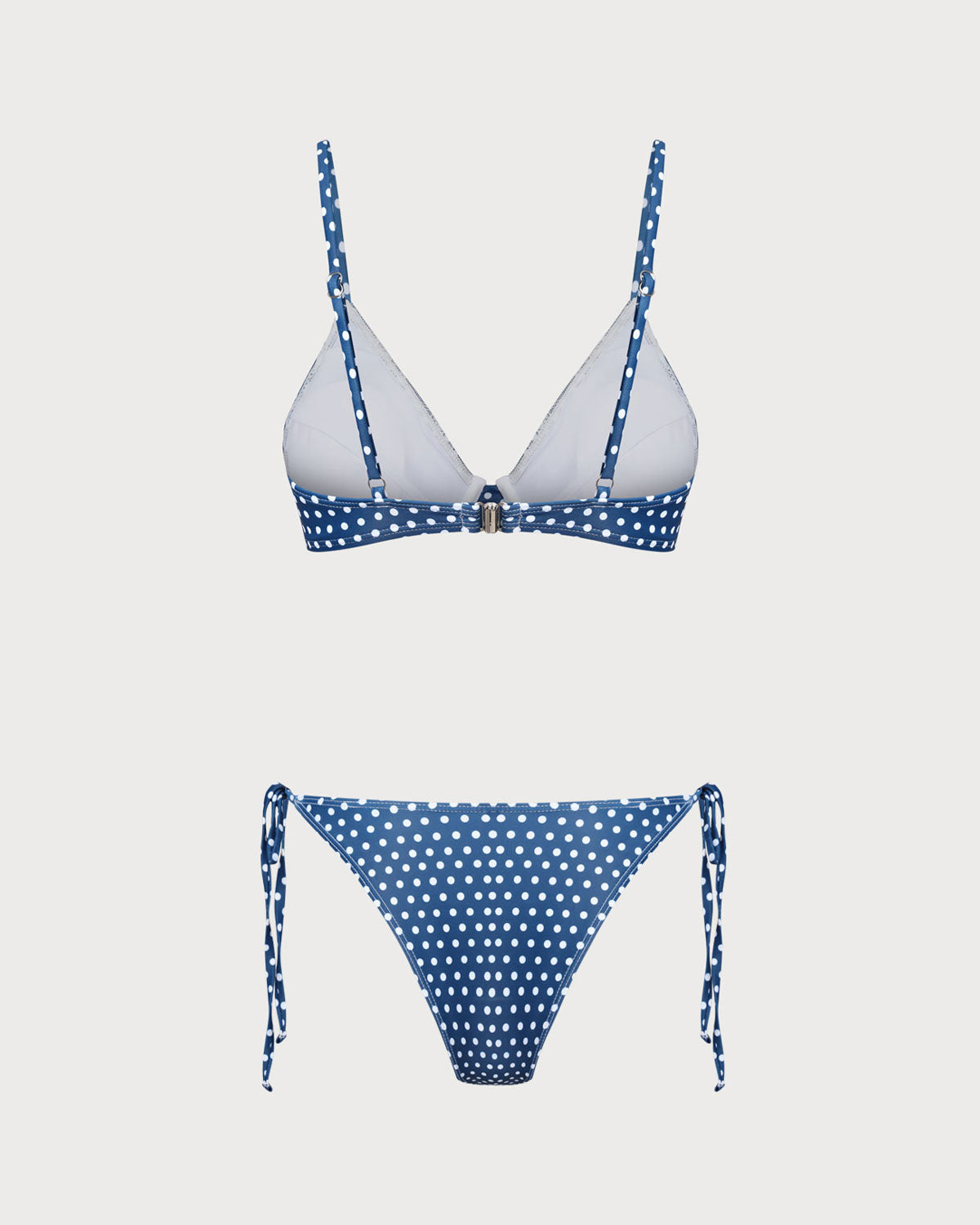 Blå Prickig Underwire Bikini Set