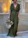 Elena | Kimono Draped Braids Cover Up Slit Maxi Dress