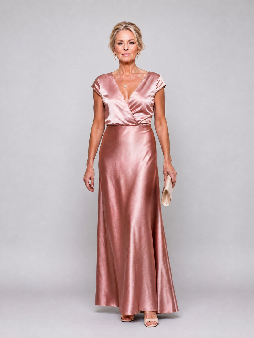 Samouse™ Cap Sleeve Wrap Bodice Maxi Kjole