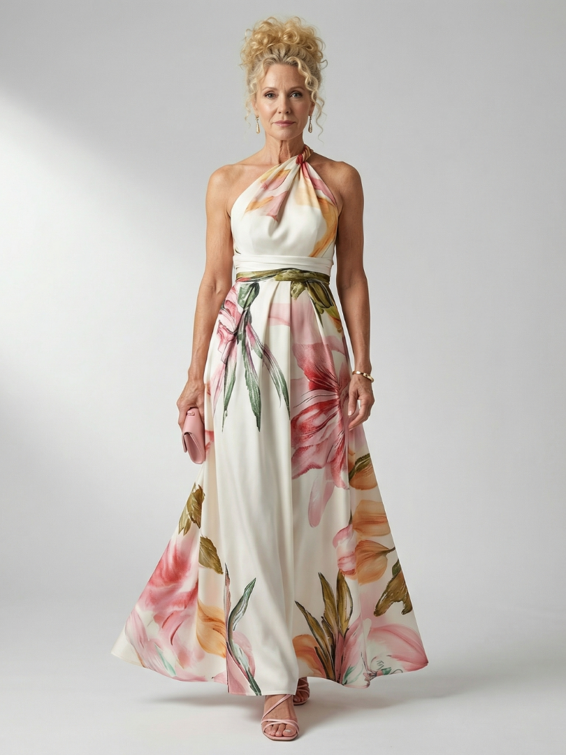 Amiel™ Let Blomstret Maxi Kjole