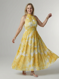 Sylin™ Samlet Halterneck Midi Kjole