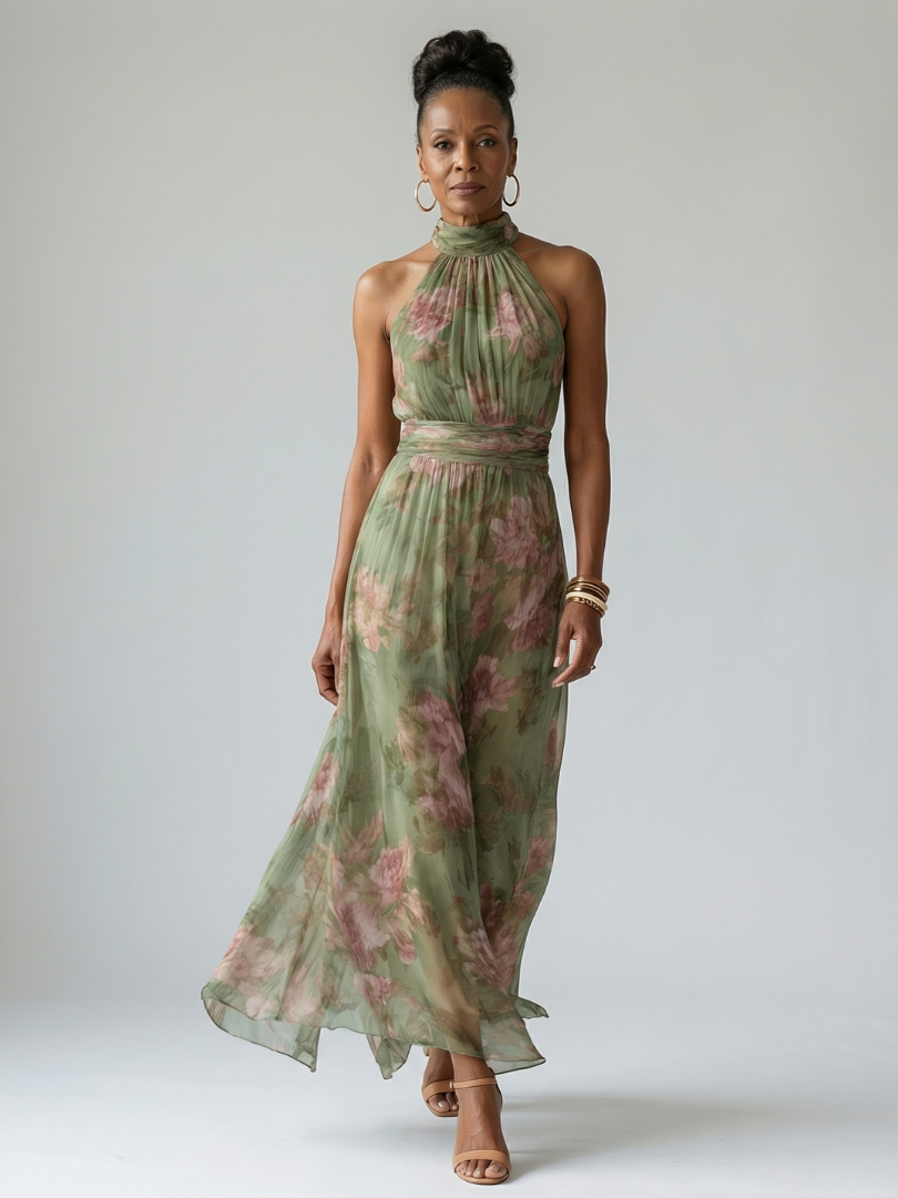 Mirelle Samlet Halter Midi Kjole