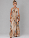 Elavenue™ Halterneck Blonde Talje Maxi Kjole