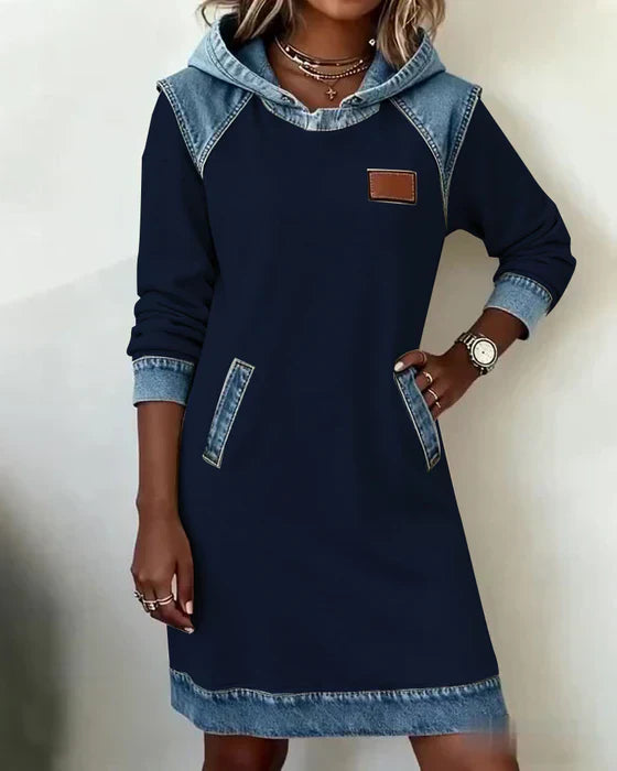 Alexa | Cozy Contrast Hoodie Kjole