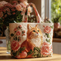 HANDGJORD VÄSKA - DEN BRUNA KATTEN OCH ROSEN