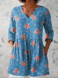 Melanie | Langærmet Bluse med V-Hals