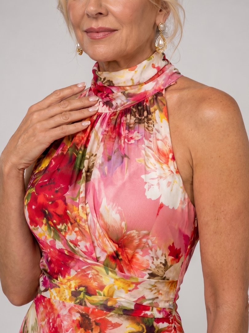 Elisabetta™ Halterneck Blomsterprint Maxi Klänning
