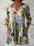 Louise | Langærmet Bluse med V-Hals
