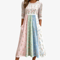 Pastelläng Floral Pocket Midi Klänning