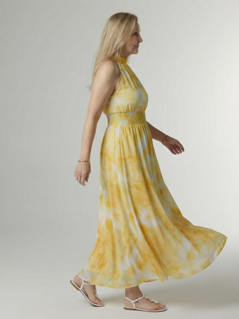 Sylin™ Samlad Halter Midi Klänning