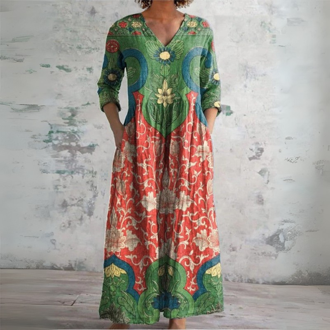 Shayla | Vintage Floral Maxi Kjole