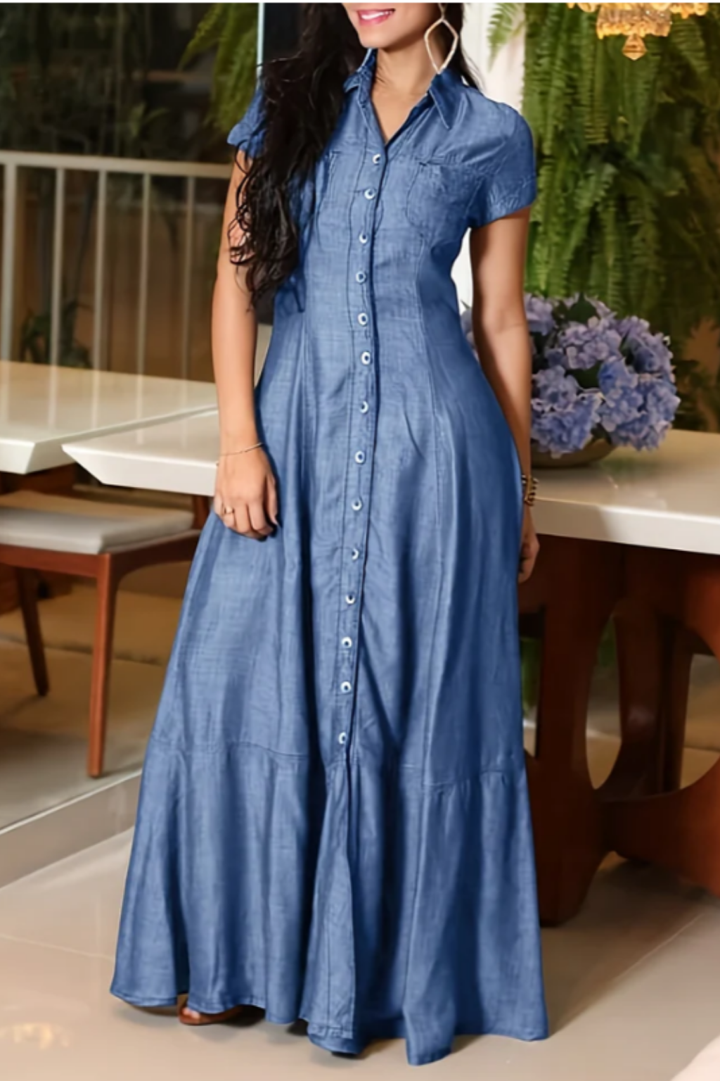 Eliza | Lang Denim Kjole