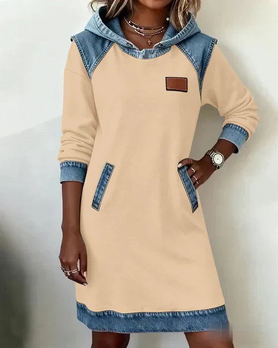 Alexa | Cozy Contrast Hoodie Kjole