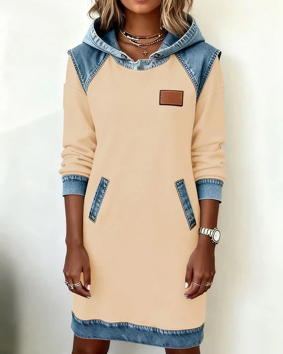 Alexa | Cozy Contrast Hoodie Kjole