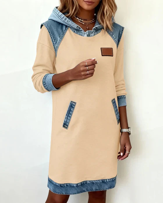 Alexa | Cozy Contrast Hoodie Kjole