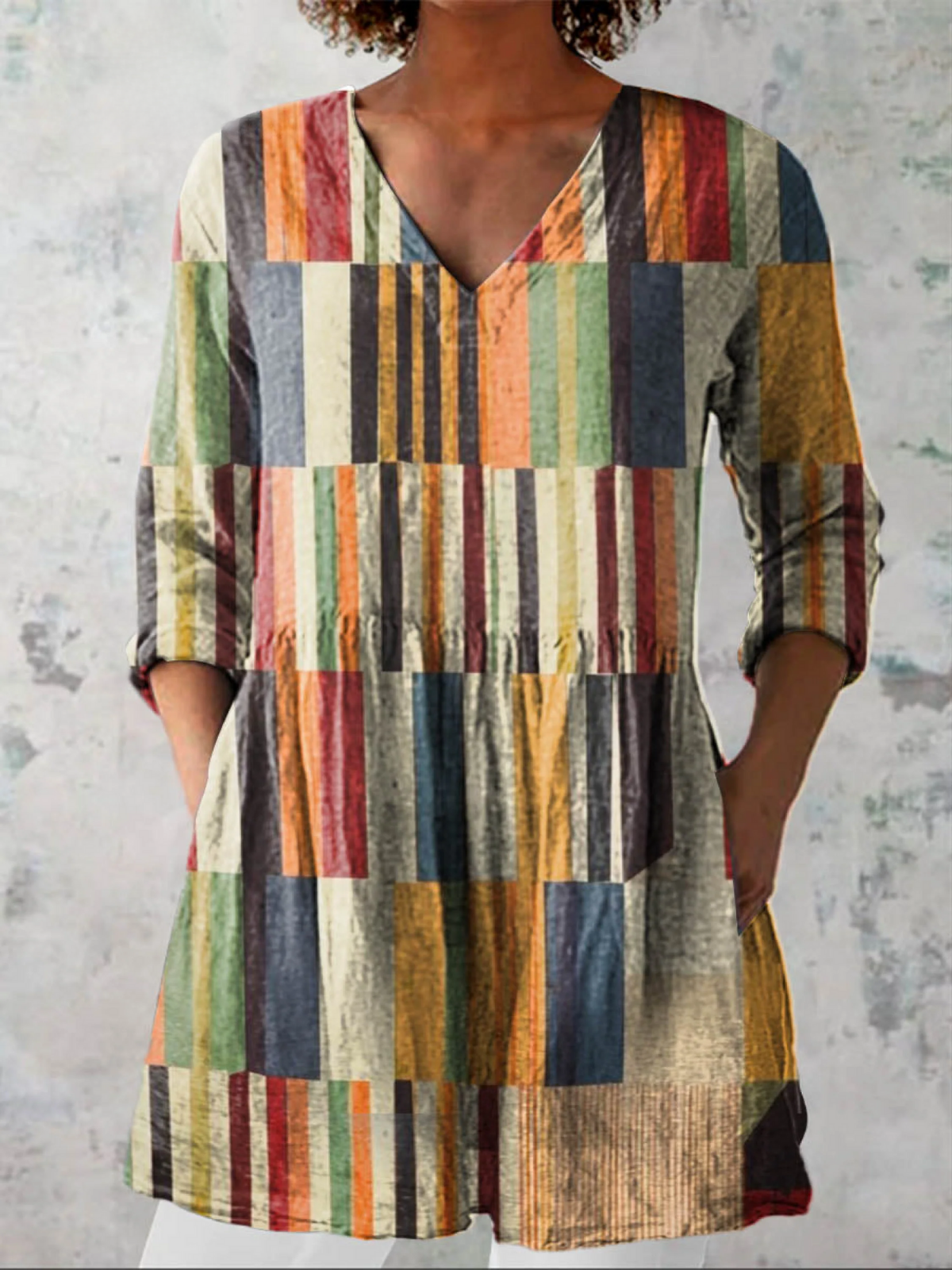 Chloe | Lang V-Hals Bluse
