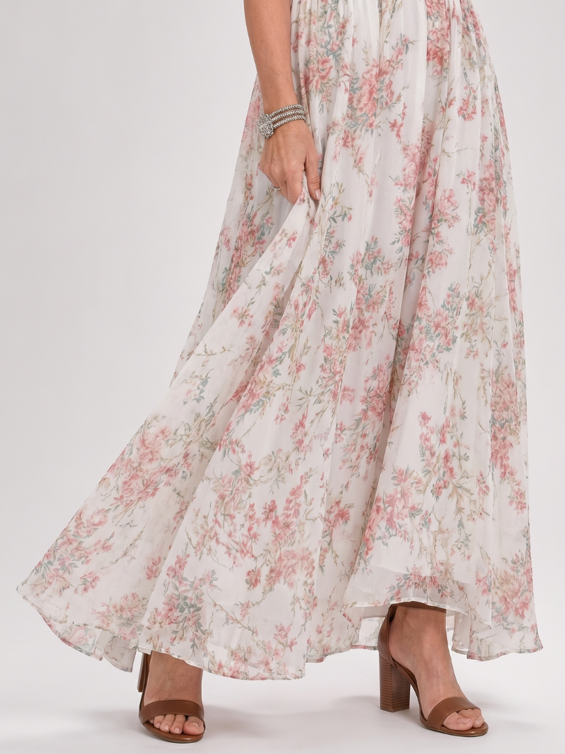 Guinevere™ Blomsterprint Flydende Skirt Midi Kjole