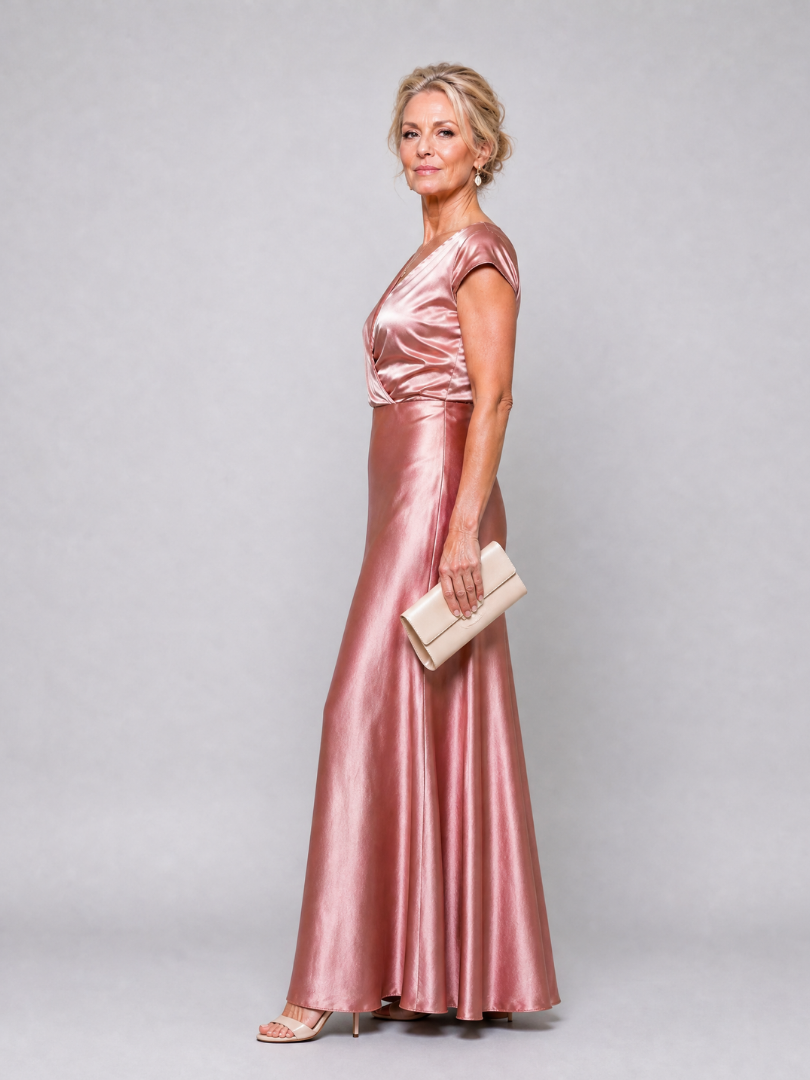 Samouse™ Cap Sleeve Wrap Bodice Maxi Kjole