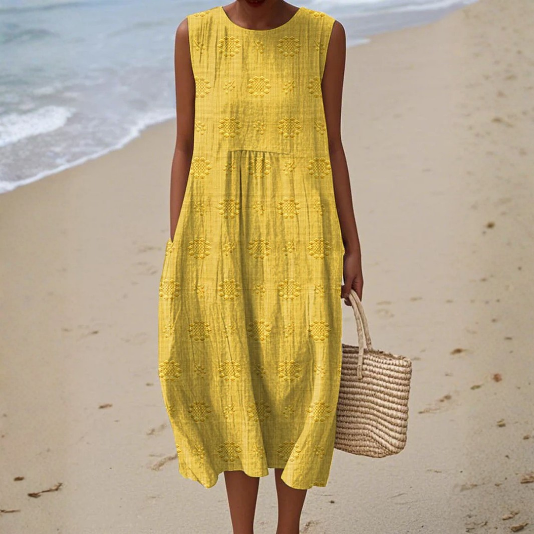TERESA™ | ELEGANT MIDI-KLÄNNING | GUL