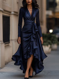 Palma | Satin Maxi Dress with Ruffle Details
