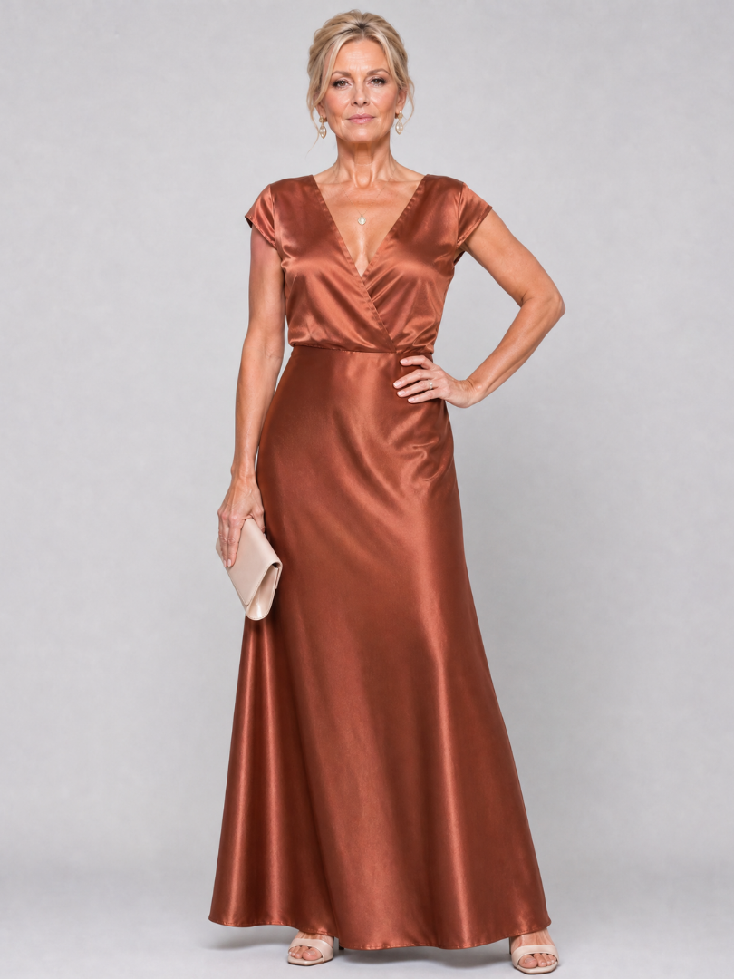 Samouse™ Cap Sleeve Wrap Bodice Maxiklänning