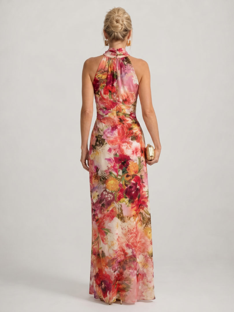 Elisabetta™ Halterneck Blomsterprint Maxi Kjole