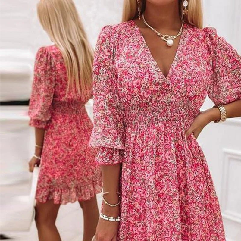 Vera | Elegant Blomstret Kjole