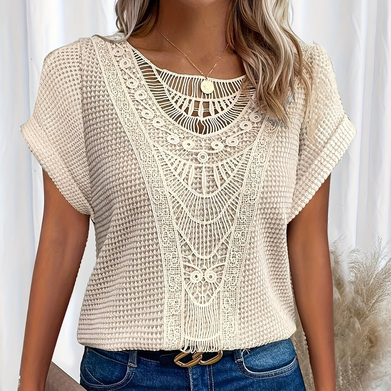 Violet | Detaljerad Stickad Topp