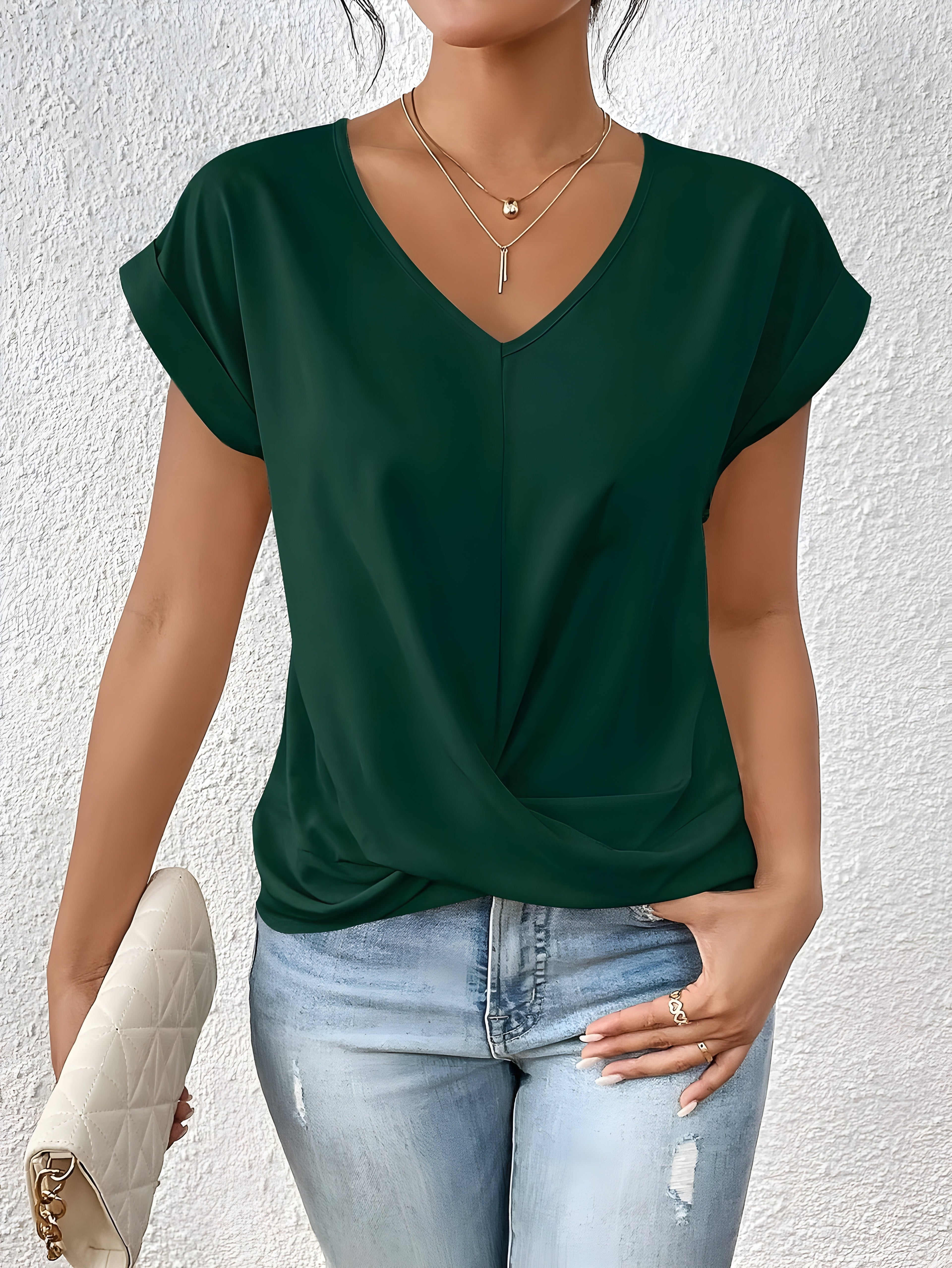 BELLA | Klassisk Twist Detalje V-Hals Top