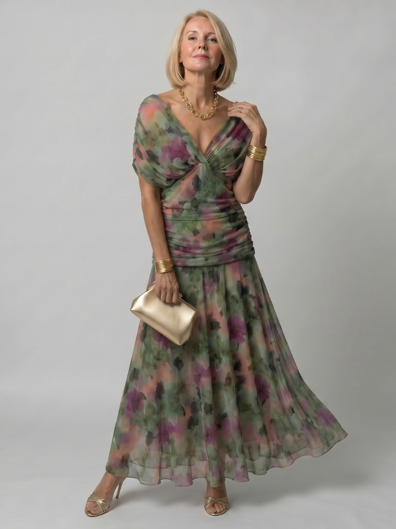Calen™ Off Shoulder Flow Midi Klänning