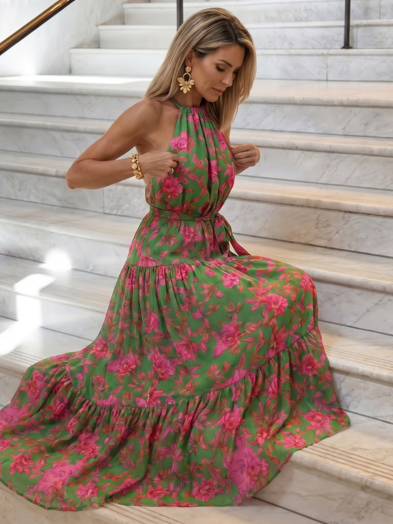 Rowen™ Draperet Halterneck Midi Kjole