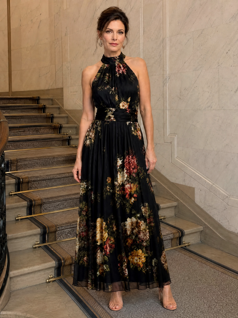 Sior™ Floral Halterneck Midi Kjole