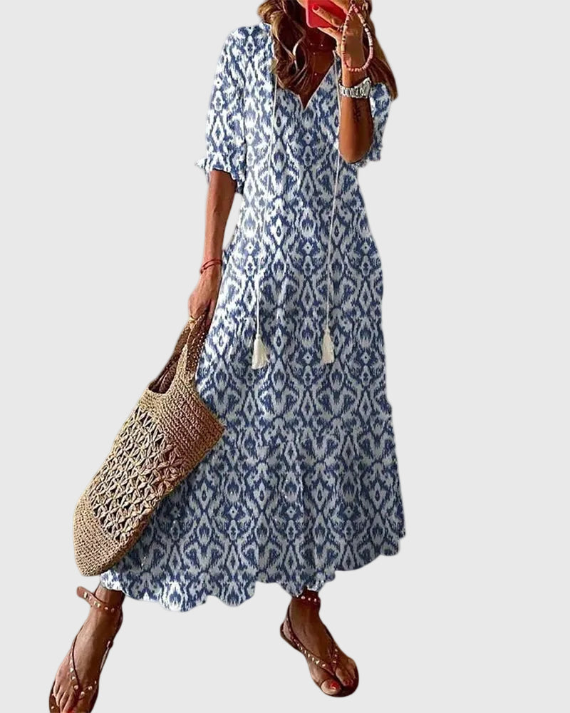 Ramona | Boho Vintage Sommer Maxi Kjole