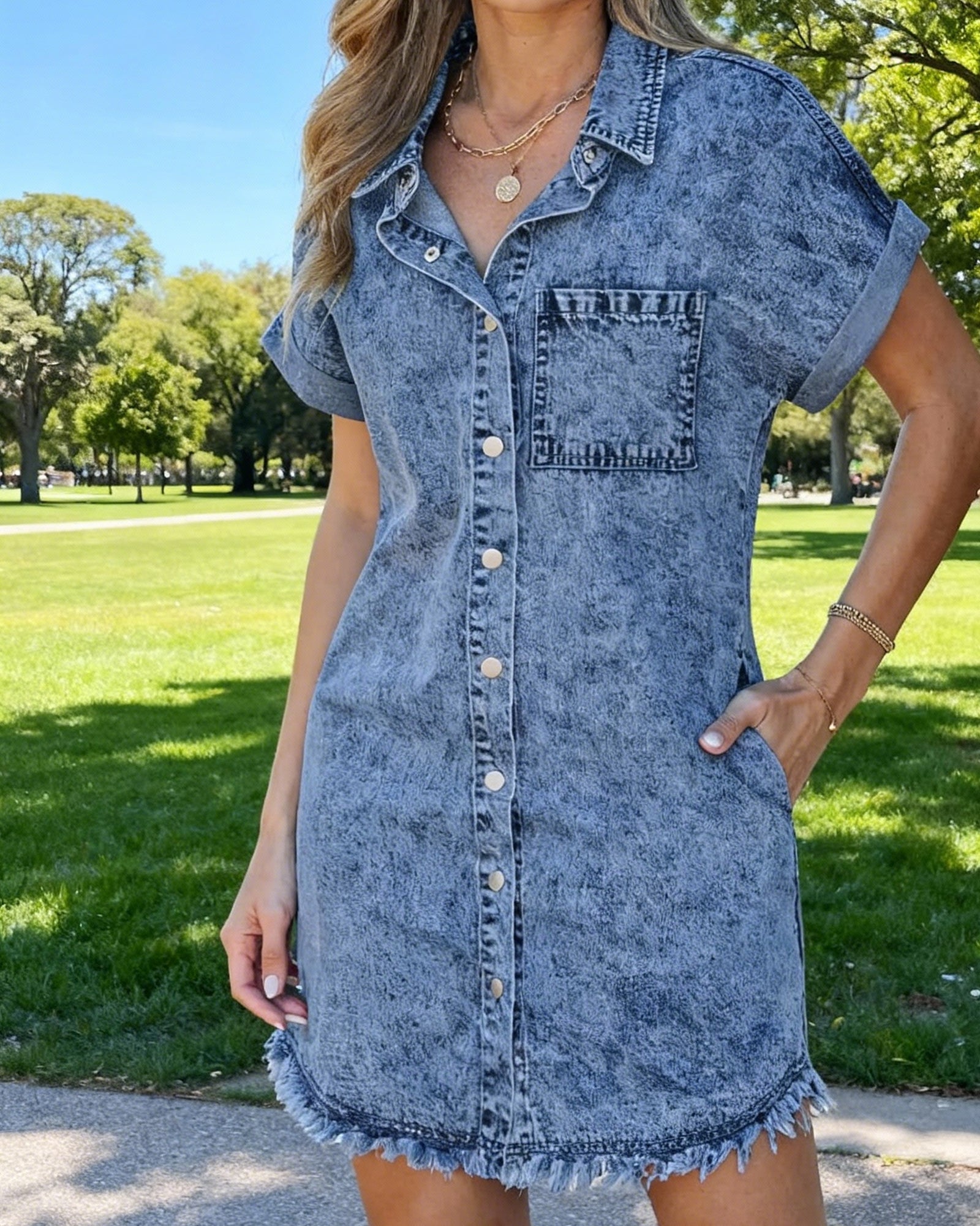 Kaelia | Denim Skjorte Kjole