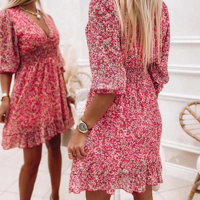 Vera | Elegant Blomstret Kjole