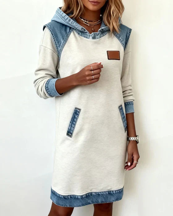 Alexa | Cozy Contrast Hoodie Kjole