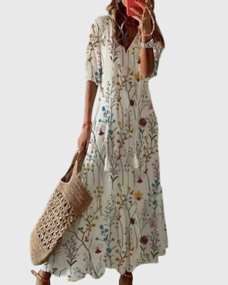 Ramona | Boho Vintage Sommer Maxi Kjole