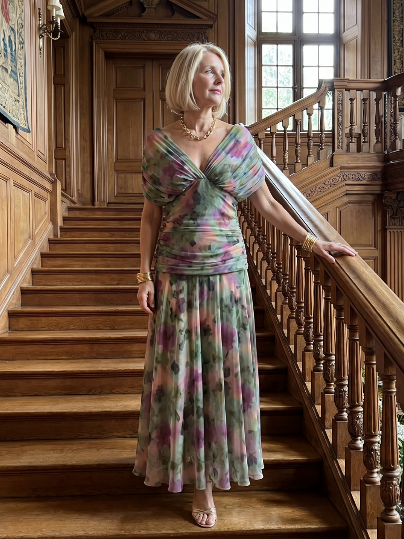 Calen™ Off Shoulder Flow Midi Klänning