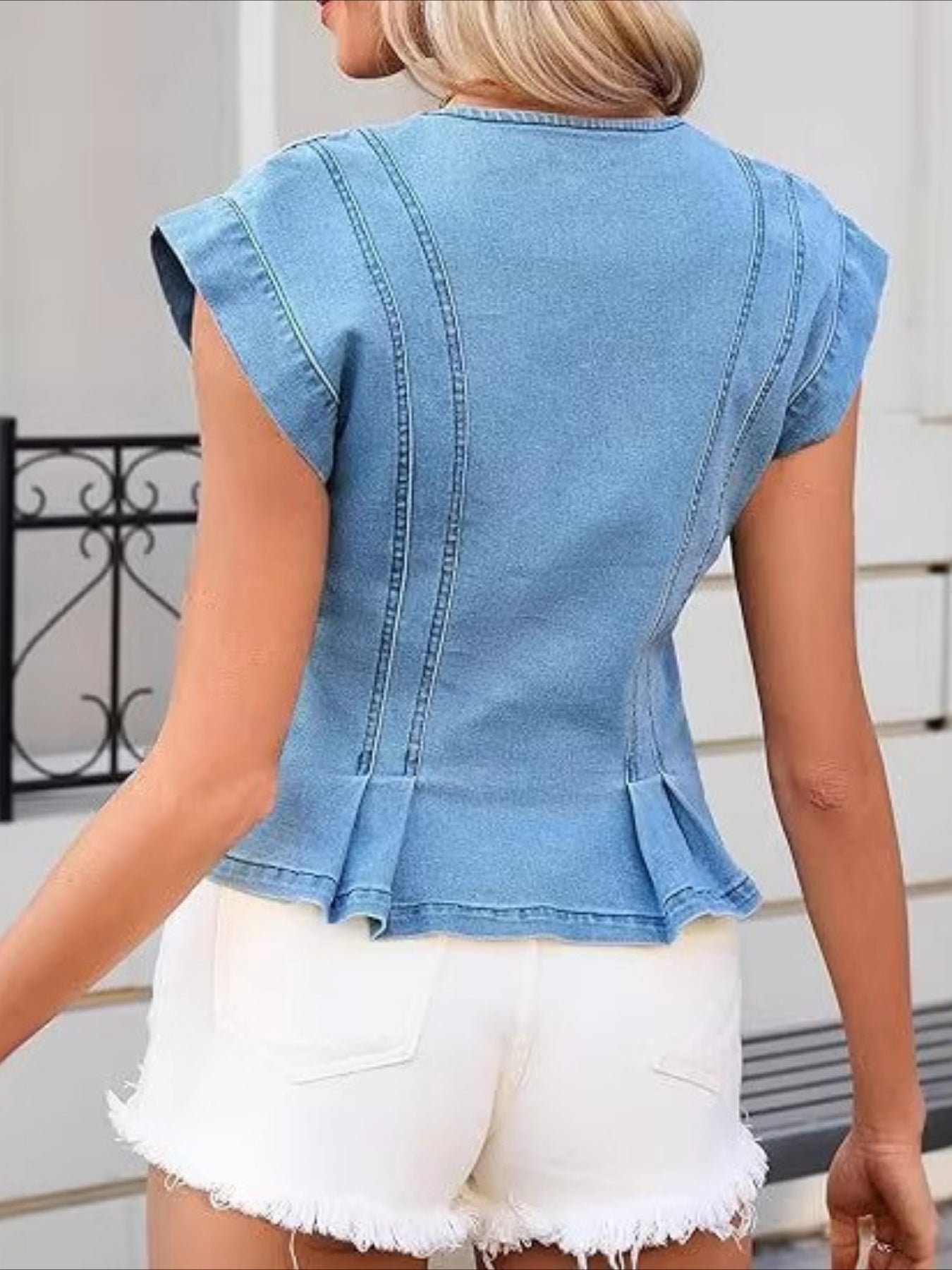 Viera | V-Hals Denim Topp