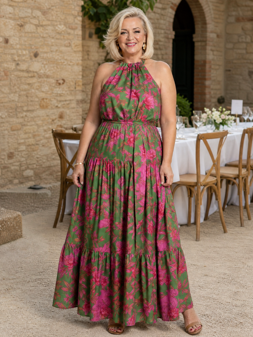 Rowen™ Draperet Halterneck Midi Kjole