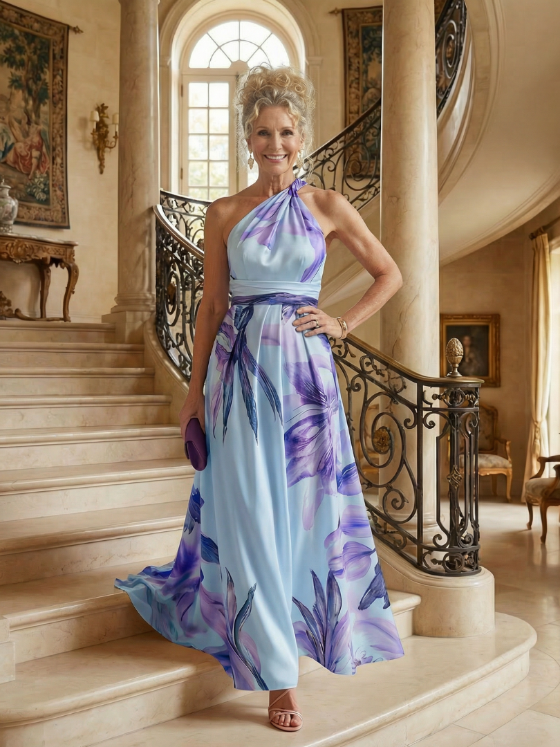 Amiel™ Let Blomstret Maxi Kjole
