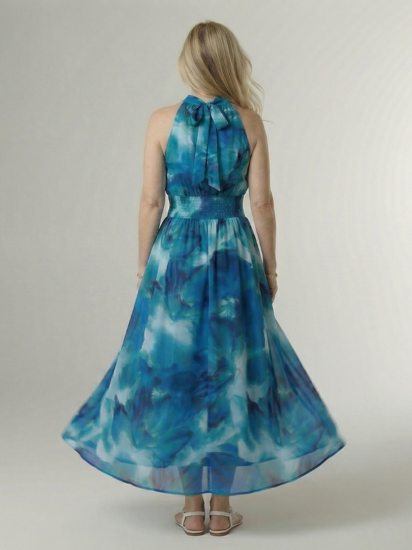 Sylin™ Samlet Halterneck Midi Kjole