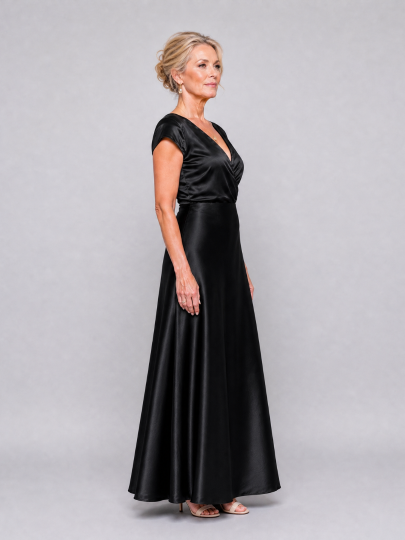 Samouse™ Kappa Ärmar Wrap Bodice Maxi Klänning